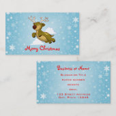 Frohe Weihnachts Reindeer Visitenkarte (Vorne/Hinten)