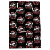 Frohe Weihnachts Reindeer Xmas Familie Red Kariert Mittlere Geschenktüte (Vorderseite)