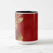 Frohe Weihnachts Reindeer Zweifarbige Tasse (Mittel)
