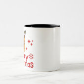 Frohe Weihnachts Reindeer Zweifarbige Tasse (Mittel)