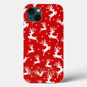 Frohe Weihnachts-Reindeers Red Case-Mate iPhone Hülle (Rückseite)