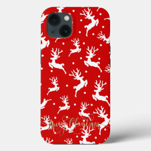 Frohe Weihnachts-Reindeers Red Case-Mate iPhone Hülle
