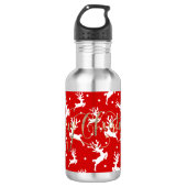 Frohe Weihnachts-Reindeers Red Edelstahlflasche (Vorderseite)