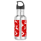 Frohe Weihnachts-Reindeers Red Edelstahlflasche (Rückseite)
