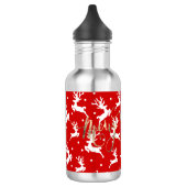 Frohe Weihnachts-Reindeers Red Edelstahlflasche (Links)