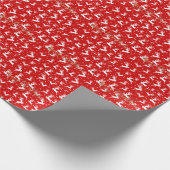 Frohe Weihnachts-Reindeers Red Geschenkpapier (Ecke)