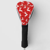 Frohe Weihnachts-Reindeers Red Golf Headcover (Vorderseite)