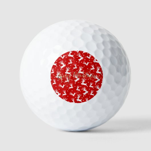 Frohe Weihnachts-Reindeers Red Golfball (Vorderseite)