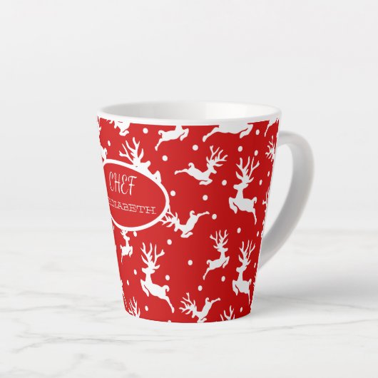 Frohe Weihnachts-Reindeers Red Holiday Milchtasse (Rechte Ecke)