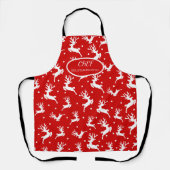 Frohe Weihnachts-Reindeers Red Holiday Schürze (Vorderseite)