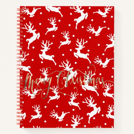 Frohe Weihnachts-Reindeers Red Notizblock (Vorderseite)