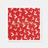 Frohe Weihnachts-Reindeers Red Serviette (Vorderseite)