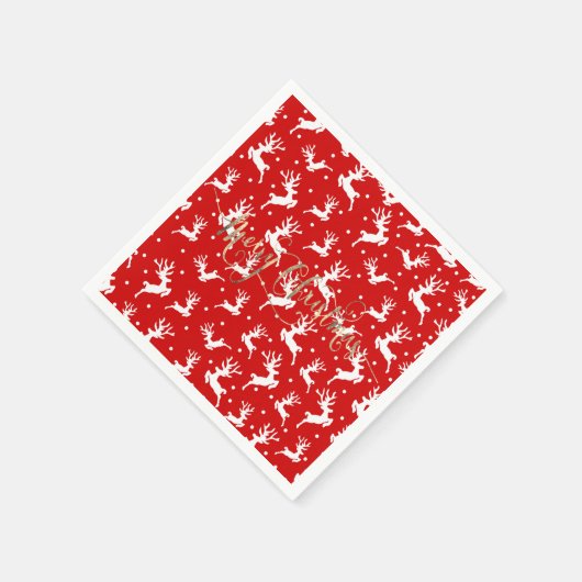 Frohe Weihnachts-Reindeers Red Serviette (Ecke)