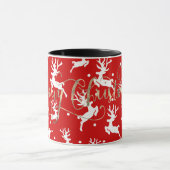 Frohe Weihnachts-Reindeers Red Tasse (Zentrum)
