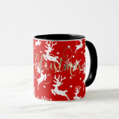 Frohe Weihnachts-Reindeers Red Tasse (VorderseiteRechts)