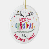 Frohe Weihnachts Rentier Antlers Achievement Ceram Keramik Ornament (Rechts)