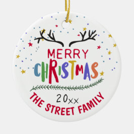 Frohe Weihnachts Rentier Antlers Achievement Ceram Keramik Ornament