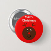 Frohe Weihnachts-Rentier-Button-Gastgeschenke Button (Vorne & Hinten)