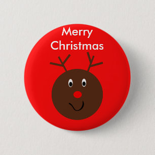 Frohe Weihnachts-Rentier-Button-Gastgeschenke Button