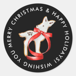 Frohe Weihnachts Rentier Cookie Custom Runder Aufkleber