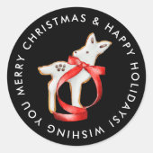 Frohe Weihnachts Rentier Cookie Custom Runder Aufkleber (Vorderseite)
