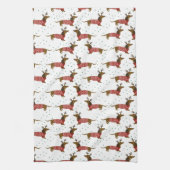 Frohe Weihnachts Rentier Dackel Küchentücher (Vertikal)