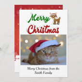 Frohe Weihnachts-Rentier-Foto-Skript Feiertagskarte (Vorne/Hinten)