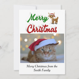 Frohe Weihnachts-Rentier-Foto-Skript Feiertagskarte