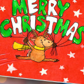 Frohe Weihnachts-Rentier-Grußkarte Karte