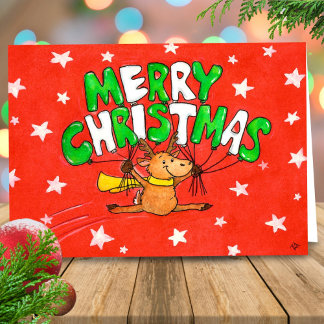 Frohe Weihnachts-Rentier-Grußkarte Karte