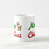 Frohe Weihnachts-Rentier-Halbschrift Kaffeetasse (Mittel)