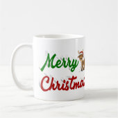 Frohe Weihnachts-Rentier-Halbschrift Kaffeetasse (Links)
