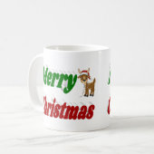Frohe Weihnachts-Rentier-Halbtypografie Kaffeetasse (Vorderseite Links)