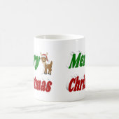 Frohe Weihnachts-Rentier-Halbtypografie Kaffeetasse (Mittel)