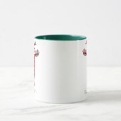 Frohe Weihnachts Rentier Kariertes Geschenk Grüner Tasse (Zentrum)