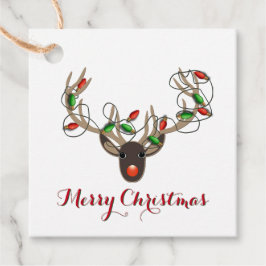 Frohe Weihnachts-Rentier-Lichter-Geschenk-Tag Geschenkanhänger