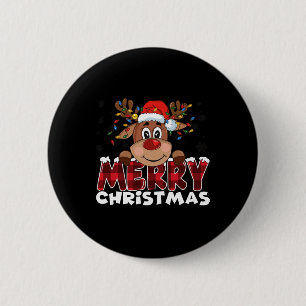 Frohe Weihnachts-Rentier Männer Frauen Familie Mat Button