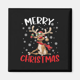 Frohe Weihnachts-Rentier Männer Frauen Familie Mat Magnet