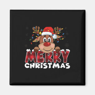 Frohe Weihnachts-Rentier Männer Frauen Familie Mat Magnet