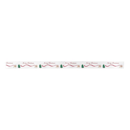 Frohe Weihnachts-Rentier mit Long Scarf Satinband (Vorderseite)