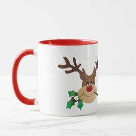 Frohe Weihnachts-Rentier mit Mistletoe Tasse