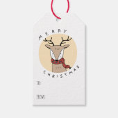Frohe Weihnachts-Rentier mit Scarf Geschenkanhänger (Vorderseite)