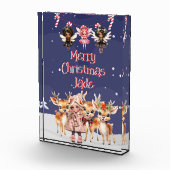 Frohe Weihnachts-Rentier Peppermint Fairy mit Name Fotoblock (Rechts)
