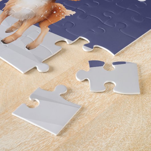 Frohe Weihnachts-Rentier Peppermint Fairy mit Name Puzzle (Seite)