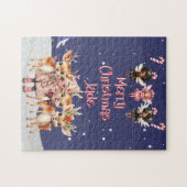 Frohe Weihnachts-Rentier Peppermint Fairy mit Name Puzzle (Horizontal)