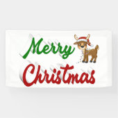 Frohe Weihnachts-Rentier-Rot-Grün-Skript Banner (Horizontal)