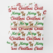 Frohe Weihnachts-Rentier-Rot-Grün-Skript Geschenkpapier Set (Beispiel)