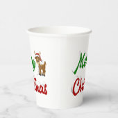 Frohe Weihnachts-Rentier-Rot-Grün-Skript Pappbecher (Rechts)