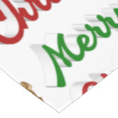 Frohe Weihnachts-Rentier-Rot-Grün-Skript Tischdecke (Schrägansicht)