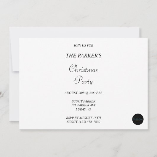 Frohe Weihnachts-Rentier Schlitten mit Schneeflock Einladung (Rückseite)